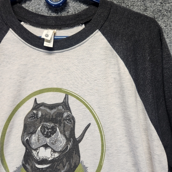 Next Level Apparel Shirt Mens L 3/4 Sleeve Raglan Mr.Mo Projects.com Dog Rescue - Picture 8 of 12